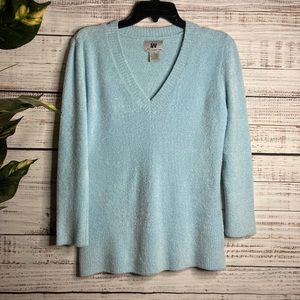 Was💲19! Junction West SUPER soft 3/4 sleeve light blue V-neck sweater Medium